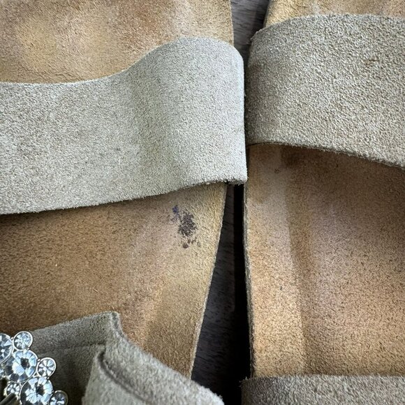 Yokono Beige Suede Ortho+ Sandals With Rhinestone Buckle Size 8 Made in Spain - Picture 9 of 9